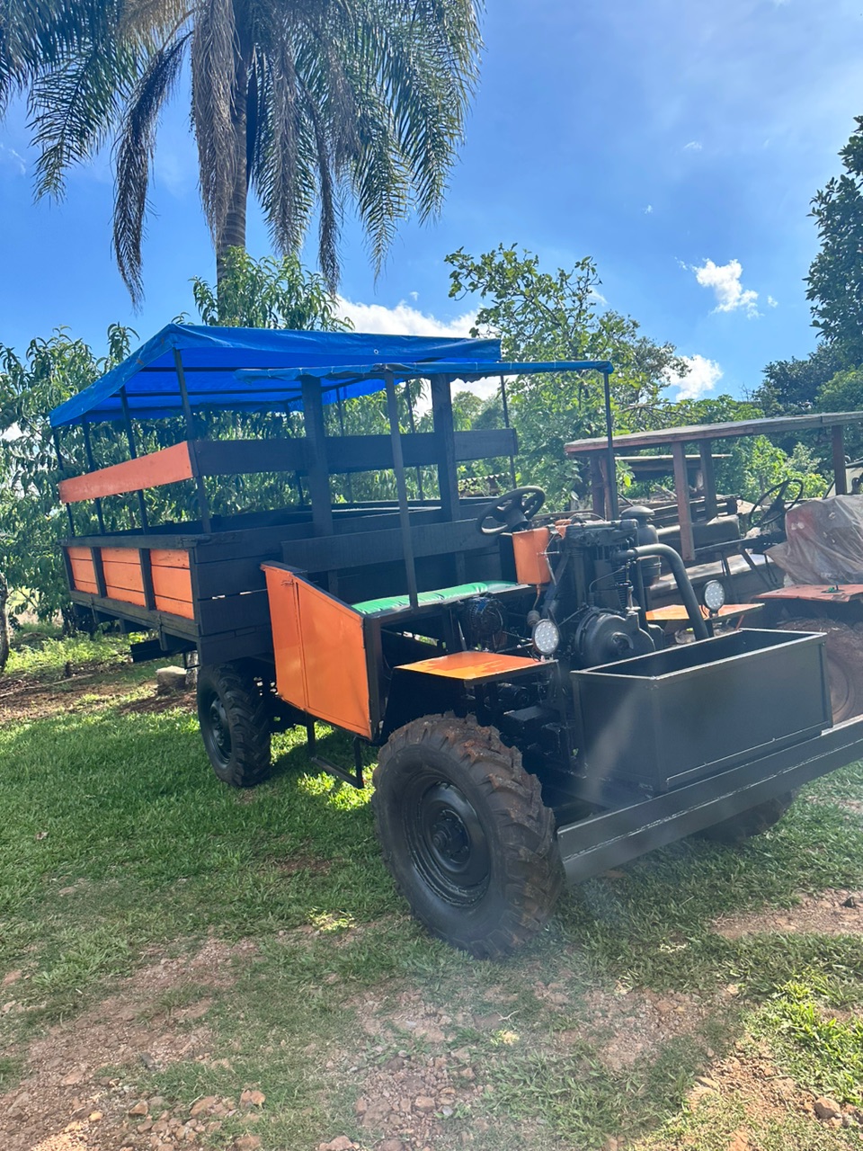 Carreta agrícola traçada e reduzida motor a diesel 1 pistão 4x4